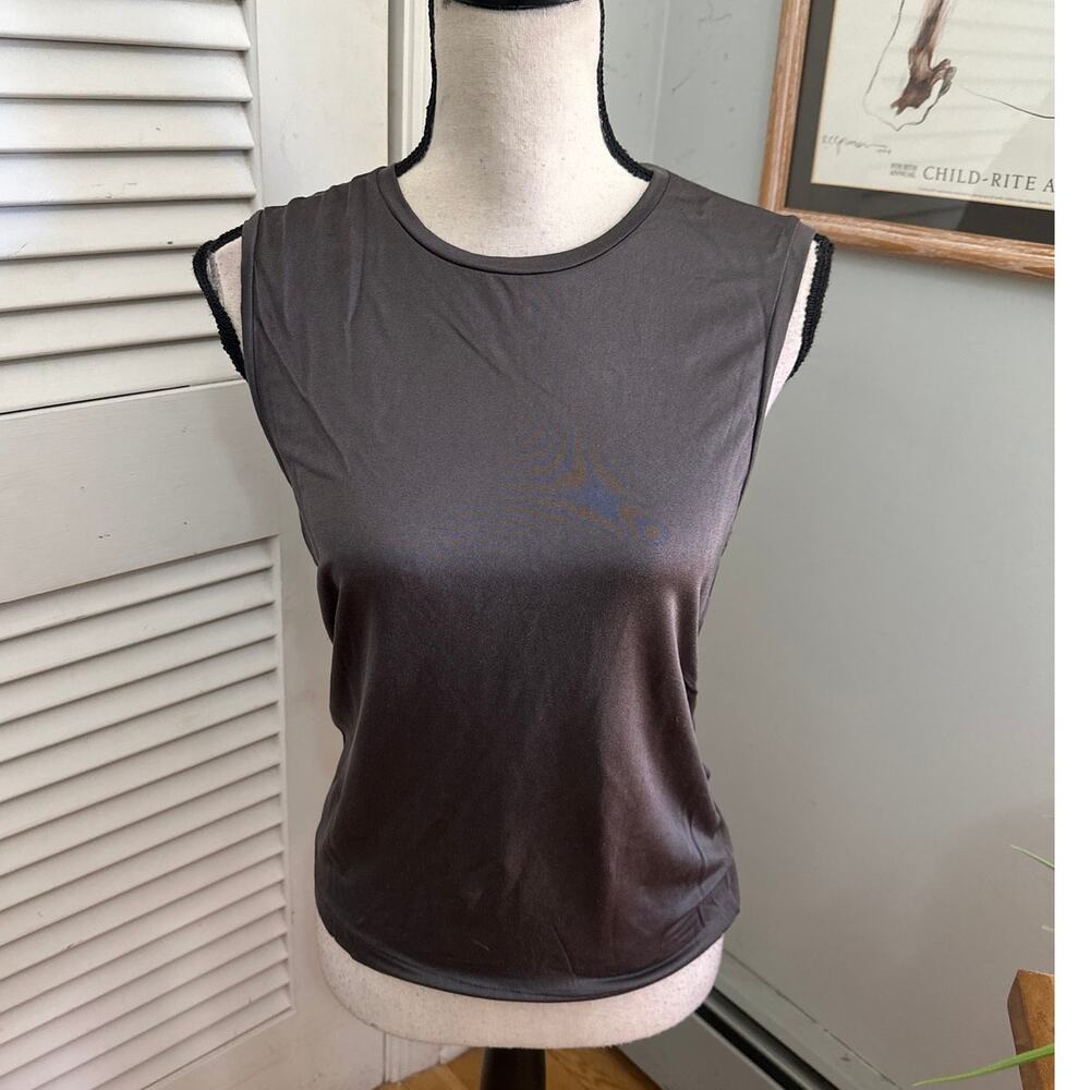 Dosa Silk Top Womens 4 Brown Slinky Crewneck Minimalist Quiet Luxury Capsule